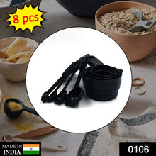 106 Plastic Measuring Cups and Spoons (8 Pcs, Black) TRENDKART