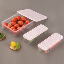 Plastic Food Storage Container for Fridge, fridge storage boxes with Lid Stackable Fridge Storage Containers freeze organizer items and storage, vegetable storage box for fridge, (3 Pcs set)