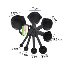 106 Plastic Measuring Cups and Spoons (8 Pcs, Black) TRENDKART