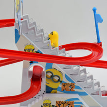 Ducks Climb Stairs Toy Roller Coaster, Electric Duck Chasing Race Track Set, Fun Duck Stair Climbing Toy with Flashing Lights Music and 3 Ducks, Small Ducks Climbing Toys