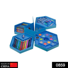 859 46 Pcs Plastic Art Colour Set with Color Pencil, Crayons, Oil Pastel and Sketch Pens 