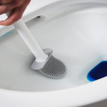 Silicone Toilet Brush with Holder Stand for Bathroom Cleaning