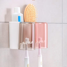 Wall Mount Toothbrush Holder with 2 Cups Automatic Toothpaste Holder Multi-Functional Kids Favorite Candy Toothbrush Holder Bathroom Accessories Organizer Rack