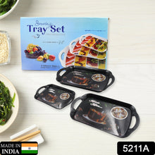 Serving Tray Set  (Pack of 3 Pcs) (Small, Medium, Large) (Multicolour)