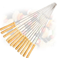 2228 Barbecue Skewers for BBQ Tandoor and Gril with Wooden Handle - Pack of 12 