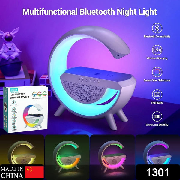 3-in-1 Multi-Function LED Night Lamp with Bluetooth Speaker, Wireless Charging, for Bedroom for Music, Party and Mood Lighting - Perfect Gift for All Occasions  blootuth speaker (Media Player)