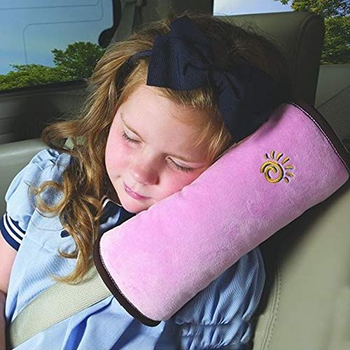 Child Safety Belt Cushion Universal Car Seat Belt Cushion Adjustable Support for Neck and Shoulder in Car when Sleeping for Children and Adults (1 Pc)