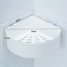 4033 Corner Shelf Bathroom Kitchen Rack Self Adhesive Shower Caddy Plastic Triangle Wall Mount Storage Basket 