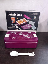 AIRTIGHT LUNCH BOX 2 COMPARTMENT LUNCH BOX LEAK PROOF FOOD GRADE MATERIAL LUNCH BOX MODERN APPEARANCE & COMPACT LUNCH BOX WITH SPOON