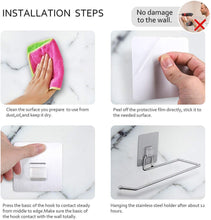 Stainless Steel Drill Free Self-Adhesive Paper Roll Holder Tissue Paper Stand Towel Bar Hanger Kitchen Towel Holder for Kitchen Bathroom Toilet (Pack of 1)