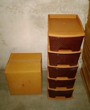 5tier Plastic Modular Drawer System For Multiple Use (Brown colour)