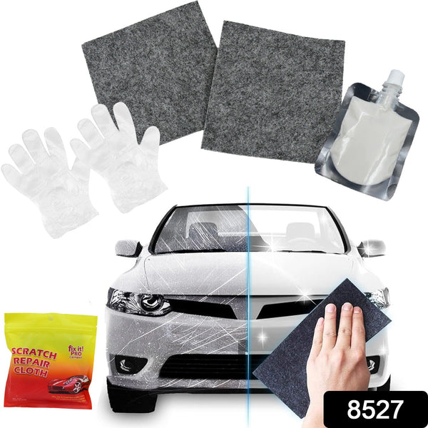 Nano Magic Car Scratch Remover Cloth, Multipurpose Scratch Repair Cloth, Cloth for Car Paint Scratch Repair, Easy to Repair Slight Scratches on the Surface Polishing Repeatable Use for All Kinds of Car (45 ML Repair Solution, 2 Gloves, 2 nano Cloth)