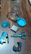 Mini Office Stationery Set -  Stapler, Scissors, Paper Clips, Tape Dispenser, Transparent Tape, And Staples