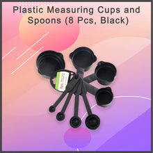 106 Plastic Measuring Cups and Spoons (8 Pcs, Black) TRENDKART