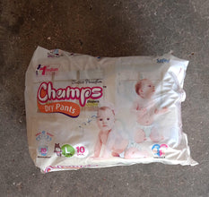 Champs Travel Diapers (Large, 10 Pcs): Leakproof, Soft & Dry, Baby Diaper Pants