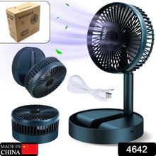 Telescopic Electric Desktop Fan, Height Adjustable, Foldable & Portable for Travel/Carry | Silent Table Top Personal Fan for Bedside, Office Table (Battery Not Include)